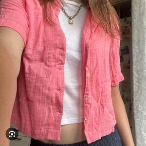 Flax Salmon Short-Sleeve Shirt